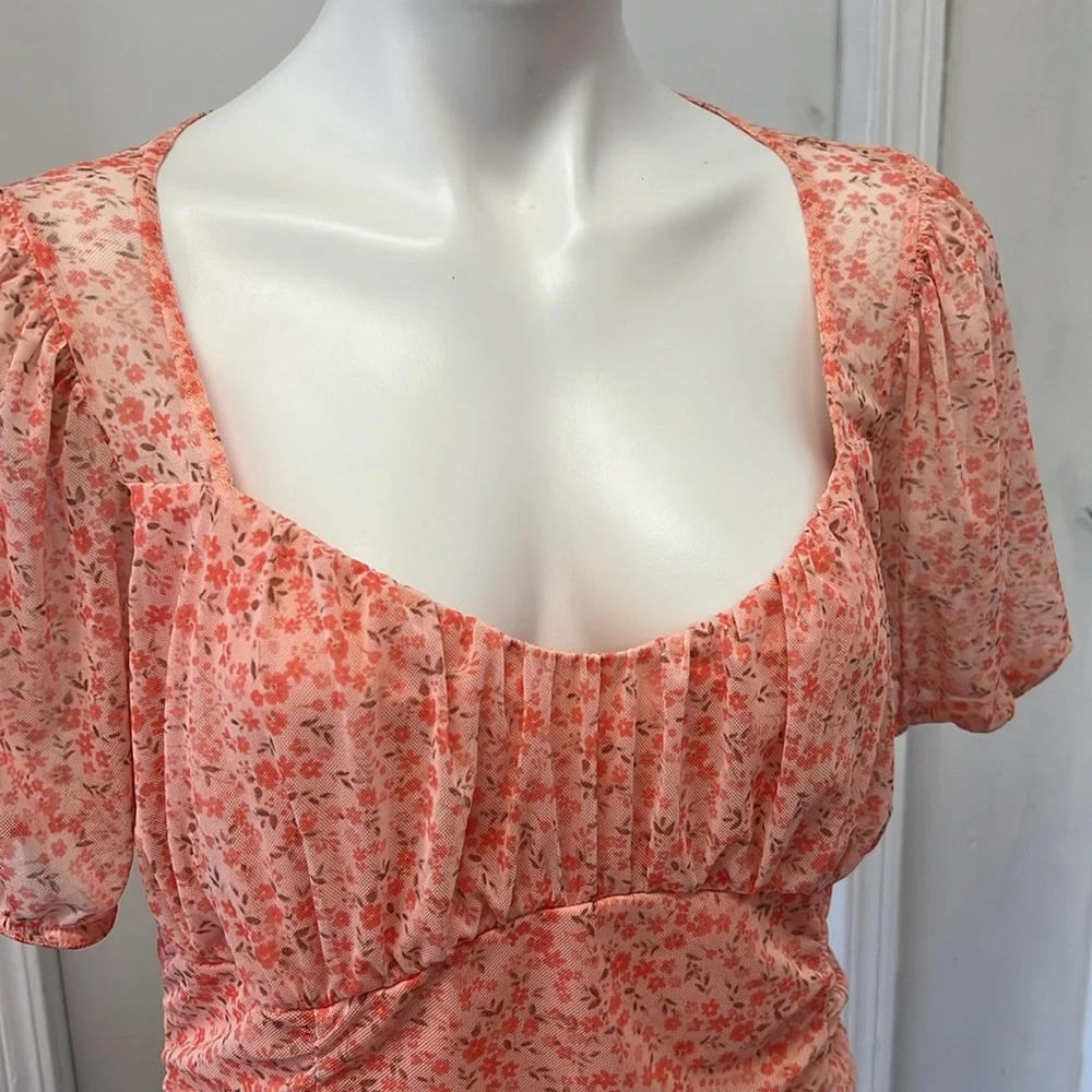 Asos peach body con dress women size 14  run small New with tag